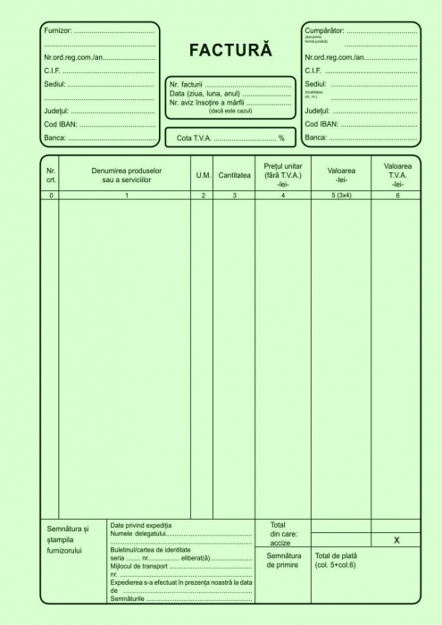 Facturier autocopiativ cu TVA, A4 , 3 ex.(3 x 50 seturi)  personalizat [3]