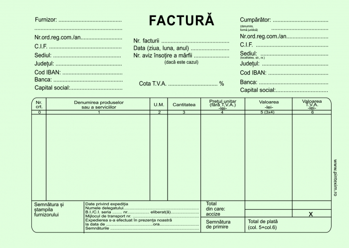 Facturier autocopiativ cu TVA, A5 , 3 ex.(3 x 50 seturi) [3]