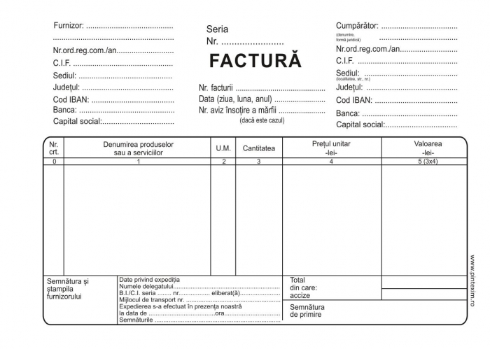 Facturier autocopiativ fara TVA, A5 , 3 ex.(3 x 50 seturi) - personalizat [1]