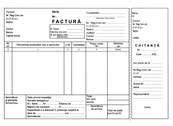 Facturier autocopiativ fara TVA, A5 si chitanta , 3 ex.(3 x 50 seturi) [1]