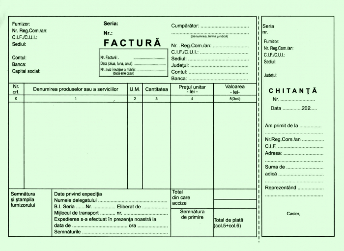 Facturier autocopiativ fara TVA, A5 si chitanta , 3 ex.(3 x 50 seturi) [3]
