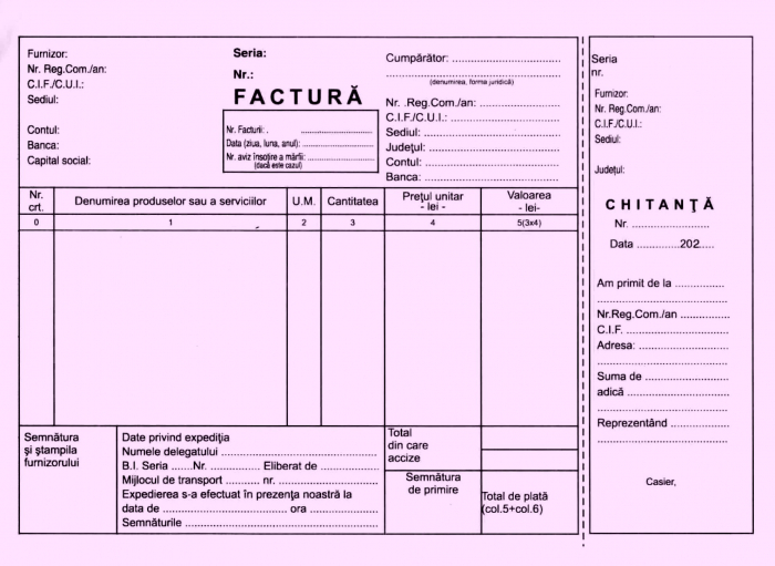 Facturier autocopiativ fara TVA, A5 si chitanta , 3 ex.(3 x 50 seturi) [2]