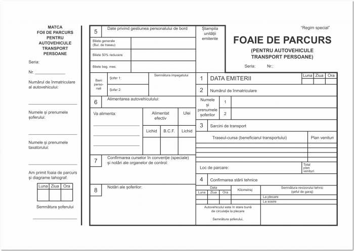 Foaie parcurs A4 transport persoane – fata /verso - personalizata [1]