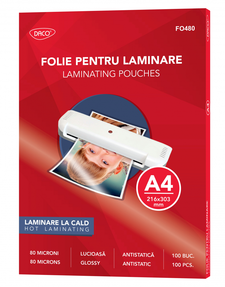 FOLIE LAMINARE A4 80 MICRONI 100/TOP DACO FO480 [1]