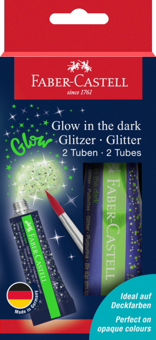 GLITTER GLOW IN THE DARK SET 2X12 ML FABER-CASTELL [1]
