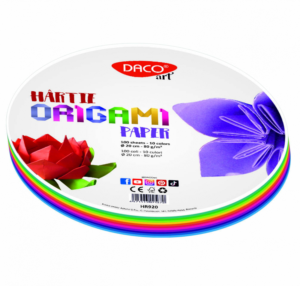 HARTIE ORIGAMI ROTUNDA 20CM  100/SET DACO HR920 [1]