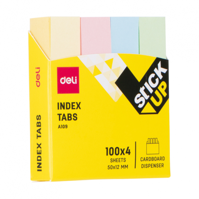 INDEX ADEZIV HARTIE 12*50MM 4 CULORI 100 FILE DELI [2]
