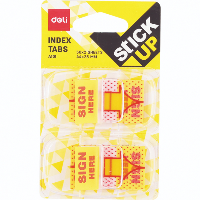 INDEX ADEZIV PLASTIC 25*44MM "SEMNEAZA AICI" 2*50 FILE DELI [1]