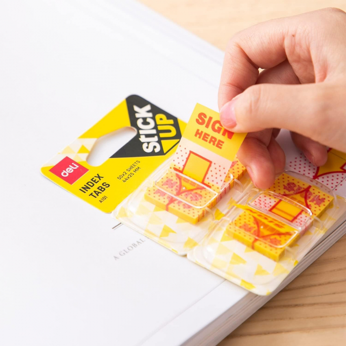 INDEX ADEZIV PLASTIC 25*44MM "SEMNEAZA AICI" 2*50 FILE DELI [3]