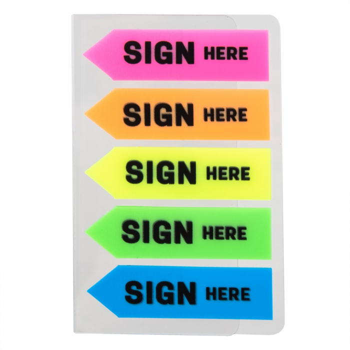INDEX ADEZIV PLASTIC SIGN HERE 12*44MM 5 CULORI 20 FILE DELI [3]