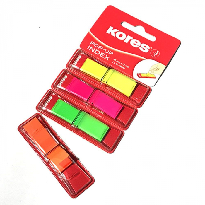 INDEX PLASTIC 12*45MM 4 CULORI*40 FILE KORES [2]
