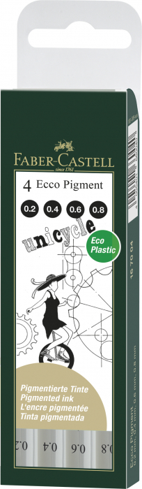 LINER ECO PIGMENT SET 4 BUC NOU FABER-CASTELL [1]