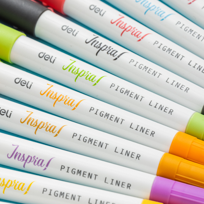LINER PIGMENT 2 CAPETE 0.5/1 MM SET 12 CULORI INSPIRA DELI [4]