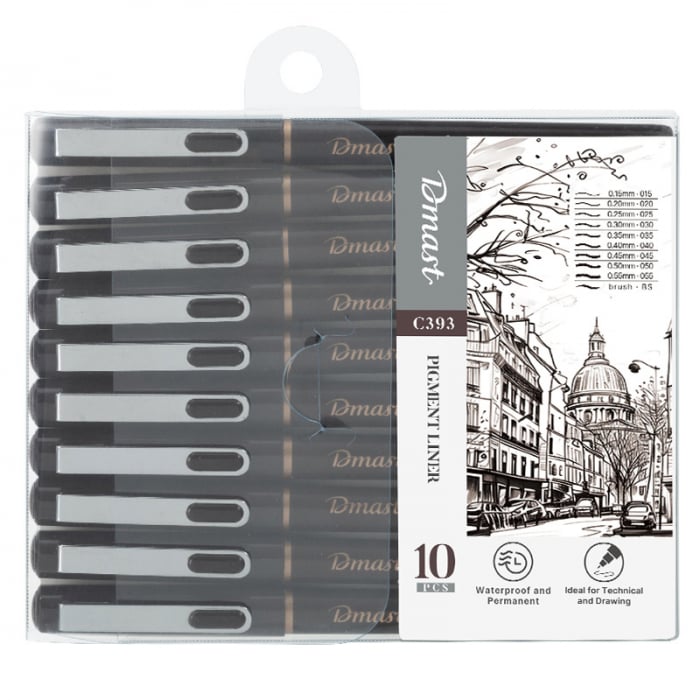LINER PIGMENT SET 10 BUC NEGRU DMAST BY PEBEO [1]