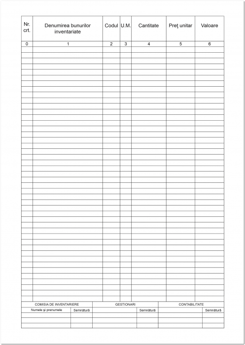 Lista de inventariere A4 orizontal – fata/verso [2]