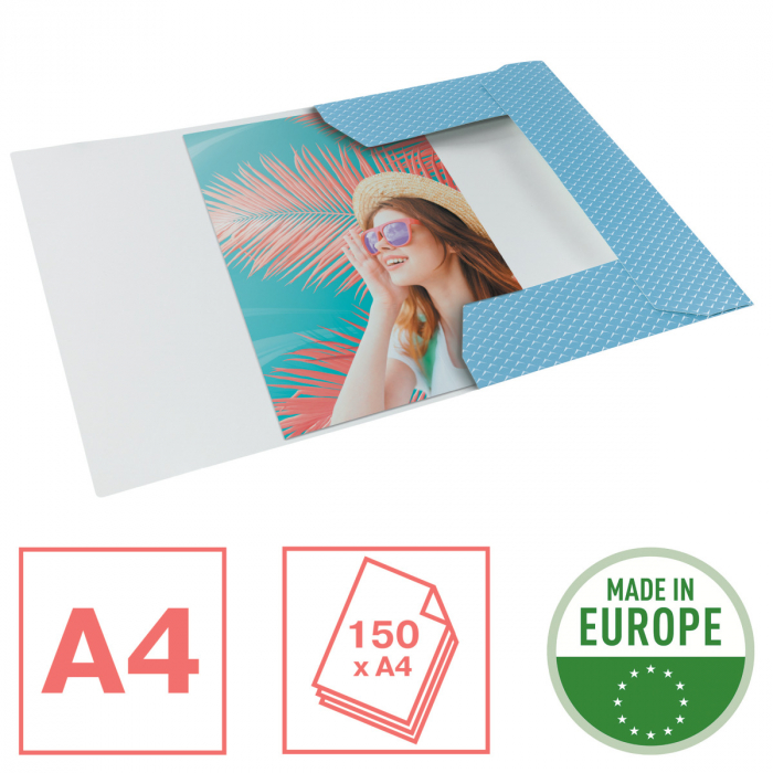 MAPA CARTON CU ELASTIC ALBASTRA RECICLABILA COLOUR'BREEZE ESSELTE [2]