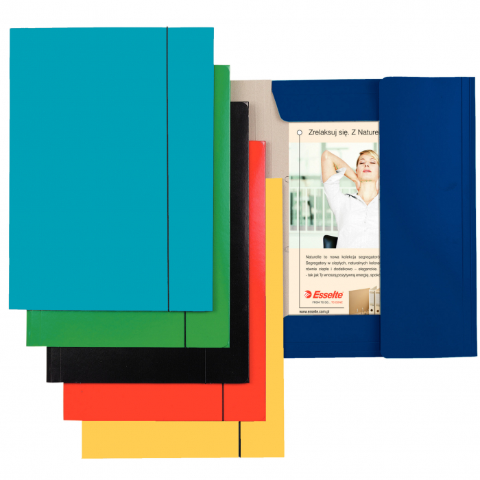MAPA CARTON CU ELASTIC ALBASTRU INCHIS ECONOMY ESSELTE [2]