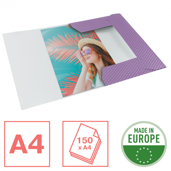 MAPA CARTON CU ELASTIC LAVANDA RECICLABILA COLOUR'BREEZE ESSELTE [2]