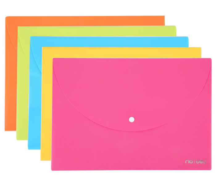 MAPA PLASTIC CU BUTON A4 DIV. CULORI NEON DELI [1]
