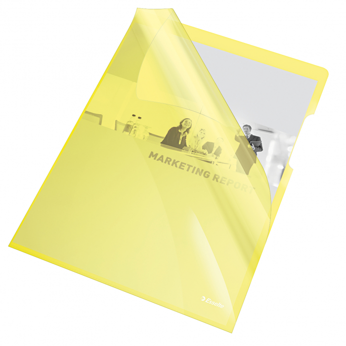 MAPA PROTECTIE A4 CRISTAL TIP L GALBENA 150 MICRONI ESSELTE [2]