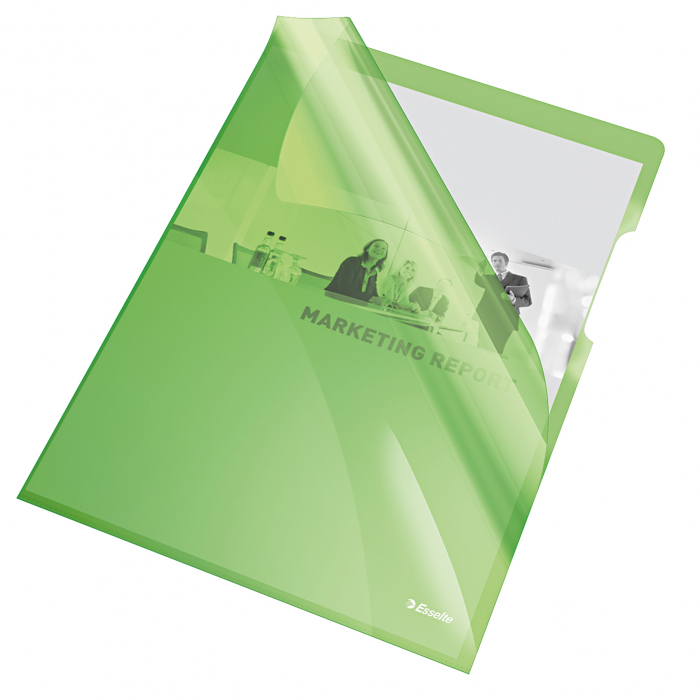 MAPA PROTECTIE A4 CRISTAL TIP L VERDE 150 MICRONI ESSELTE [2]