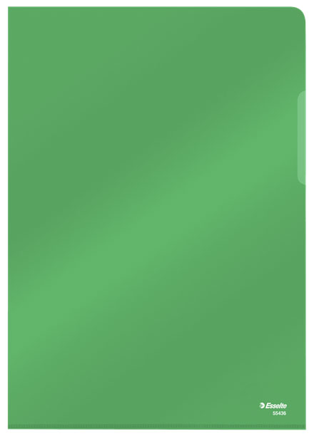 MAPA PROTECTIE A4 CRISTAL TIP L VERDE 25/SET 150 MICRONI ESSELTE [1]