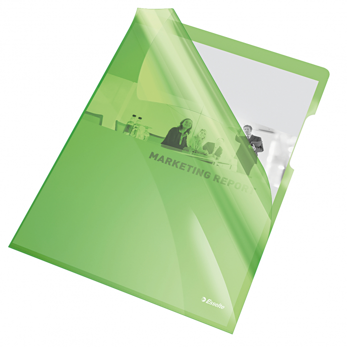 MAPA PROTECTIE A4 CRISTAL TIP L VERDE 25/SET 150 MICRONI ESSELTE [2]