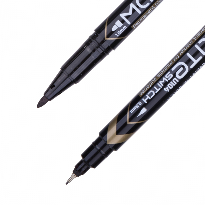 MARKER CD 2 CAPETE 0.5/1MM NEGRU DELI [3]