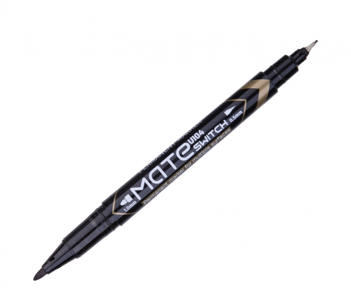 MARKER CD 2 CAPETE 0.5/1MM NEGRU DELI [2]