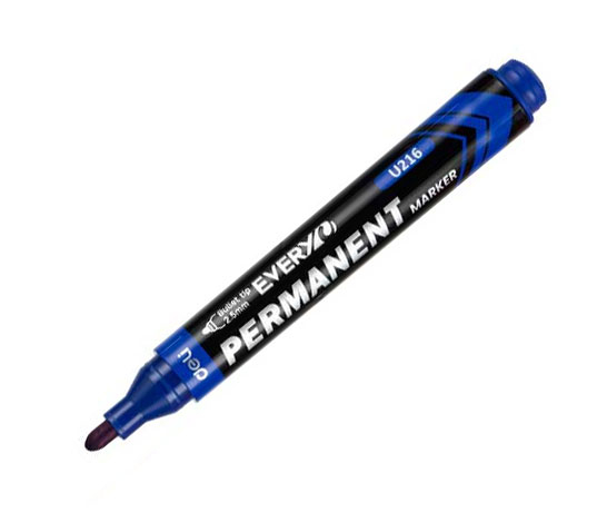 MARKER PERMANENT ALBASTRU VARF ROTUND 2.5MM DELI [2]