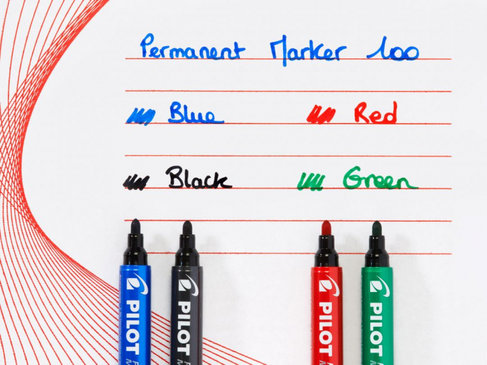 MARKER PERMANENT ALBASTRU VARF ROTUND 3MM 100 PILOT [3]