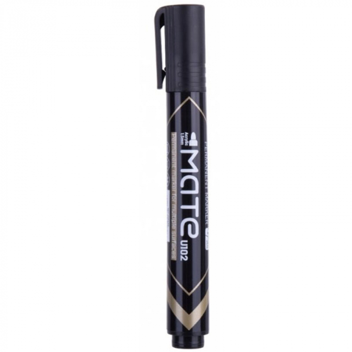 MARKER PERMANENT NEGRU VARF ROTUND 1.5MM MATE DELI [1]