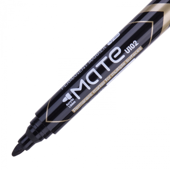 MARKER PERMANENT NEGRU VARF ROTUND 1.5MM MATE DELI [2]