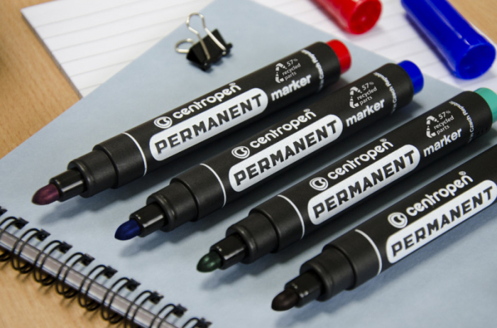 MARKER PERMANENT NEGRU VARF ROTUND 2.5MM 8566 CENTROPEN [2]