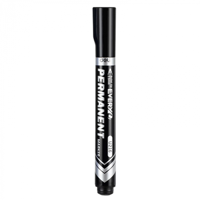 MARKER PERMANENT NEGRU VARF ROTUND 2.5MM DELI [1]