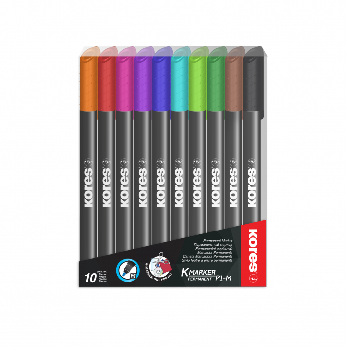 MARKER PERMANENT SET 10 1MM KORES [1]