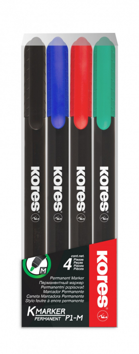 MARKER PERMANENT SET 4 1MM KORES [1]