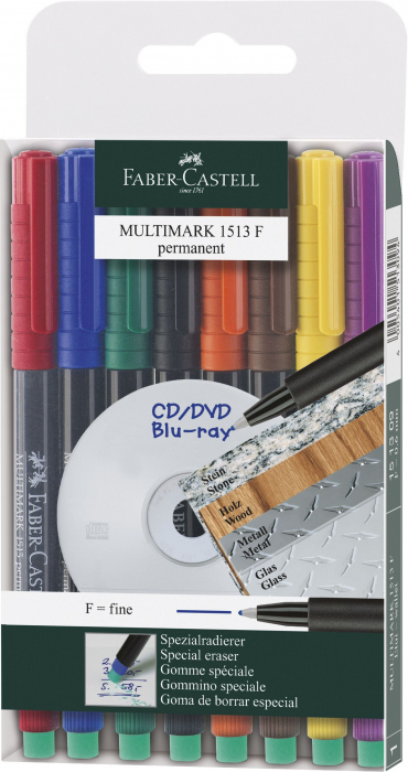MARKER PERMANENT SET 8 F MULTIMARK FABER-CASTELL [1]