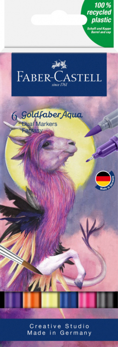 MARKER SOLUBIL 2 CAPETE SET 6 BUC FANTASY GOLDFABER FABER-CASTELL [1]
