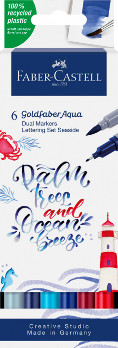 MARKER SOLUBIL 2 CAPETE SET 6 LETTERING GOLDFABER FABER-CASTELL [1]