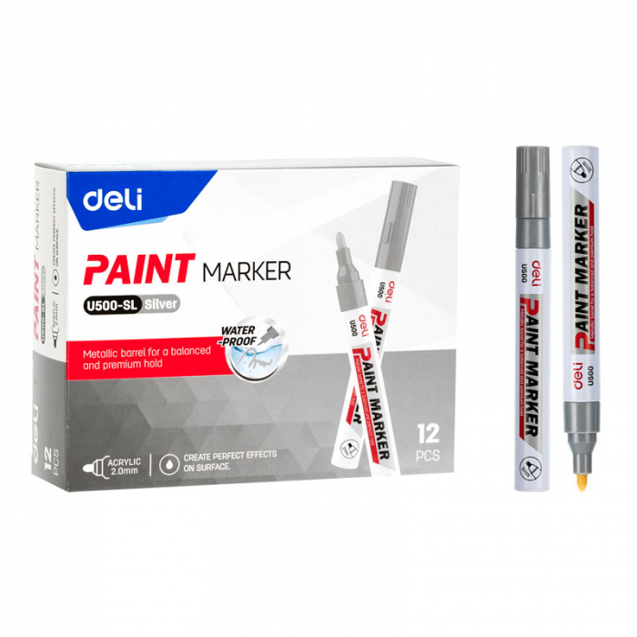 MARKER VOPSEA ARGINTIU 2 MM DELI [3]