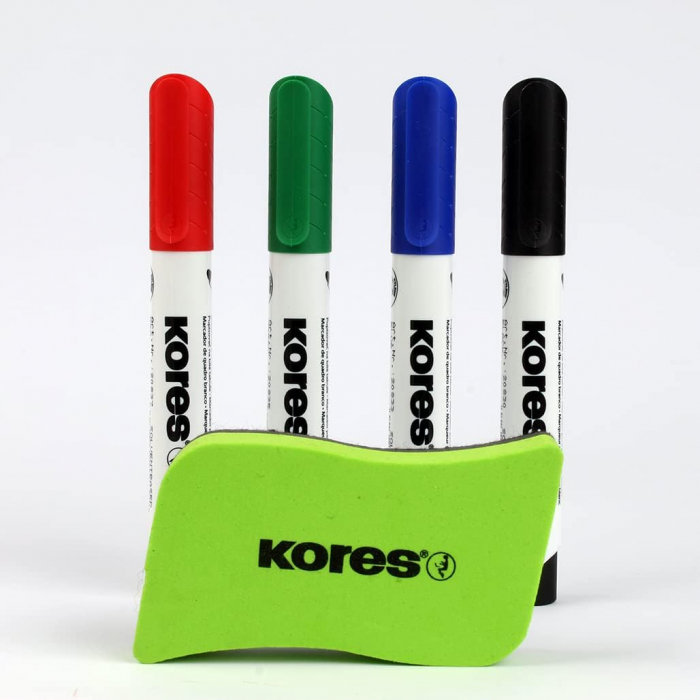 MARKER WHITEBOARD 4/SET 3MM + BURETE MAGNETIC KORES [2]
