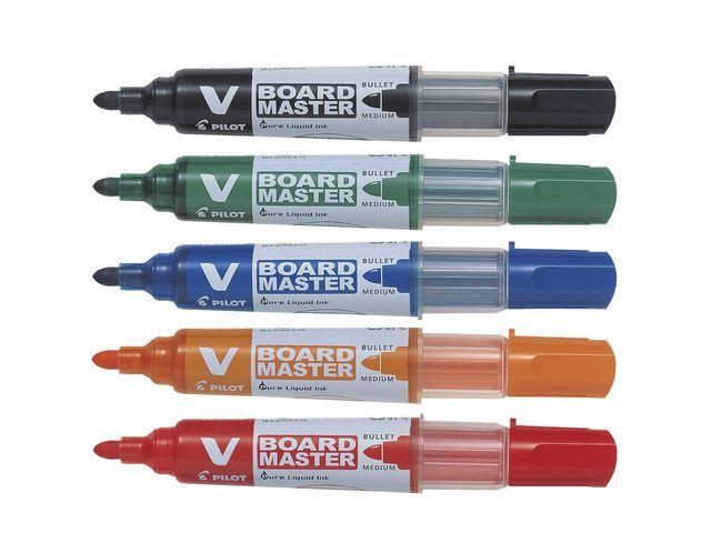 MARKER WHITEBOARD 5/SET 6MM VARF ROTUND VBOARD PILOT [2]
