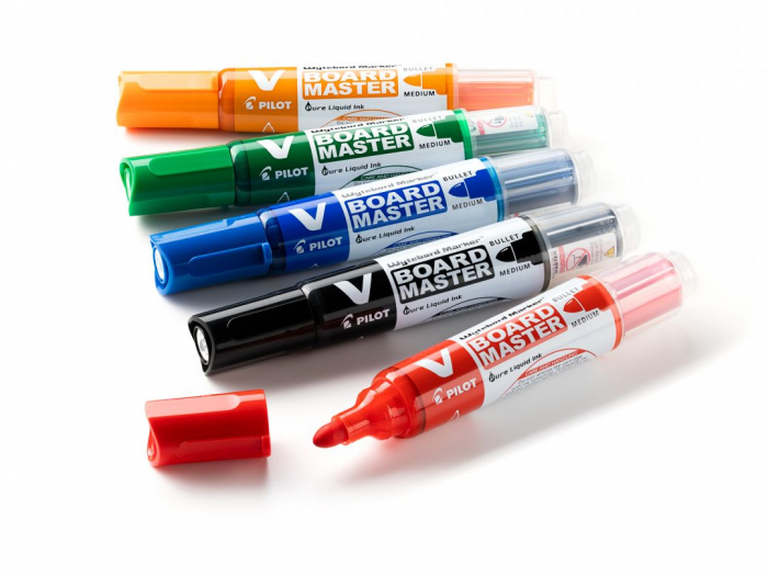MARKER WHITEBOARD ALBASTRU 6MM VARF ROTUND VBOARD PILOT [5]