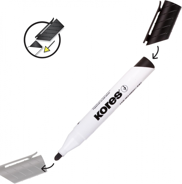 MARKER WHITEBOARD NEGRU 3MM KORES [2]