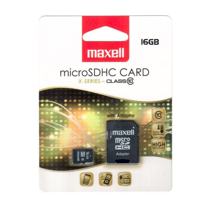 MEMORIE MICRO SDHC 16GB CLS10 CU ADAPTOR MAXELL [1]