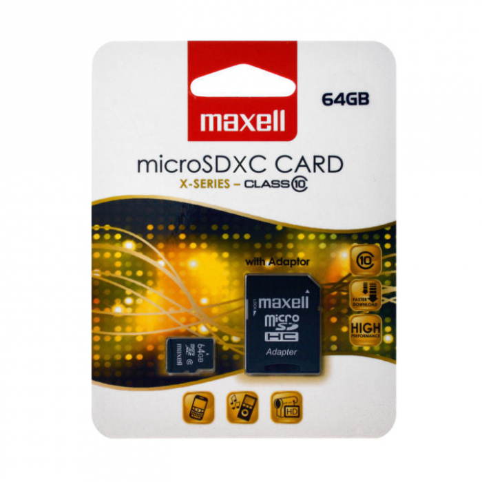 MEMORIE MICRO SDXC 64GB CLS10 UHS-1 CU ADAPTOR MAXELL [1]