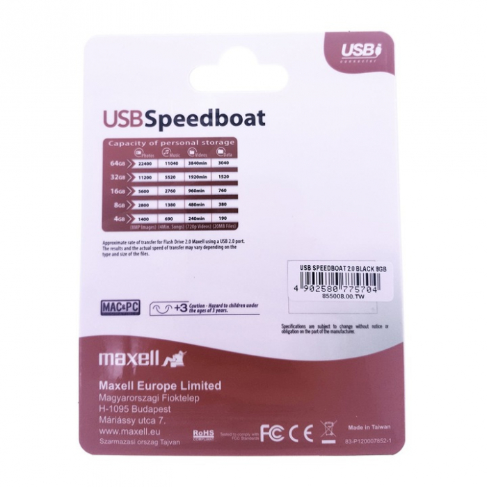 MEMORIE USB 8GB SPEEDBOAT USB 2.0 MAXELL [2]