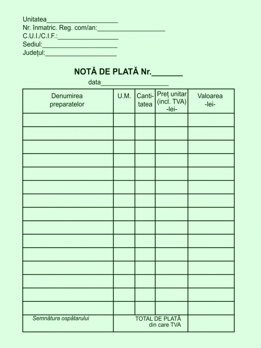 Nota de plata ospatar, autocopiativa, A6, 2 ex.(2 x 50 seturi) [2]