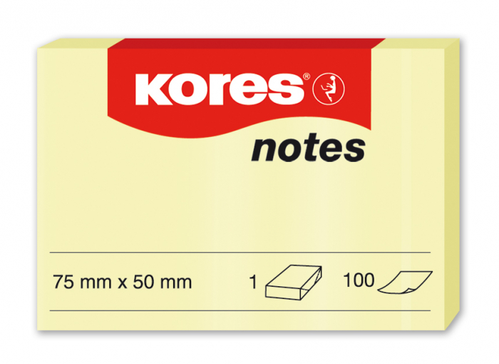 NOTES ADEZIV 50*75MM GALBEN PAL 100 FILE KORES [1]